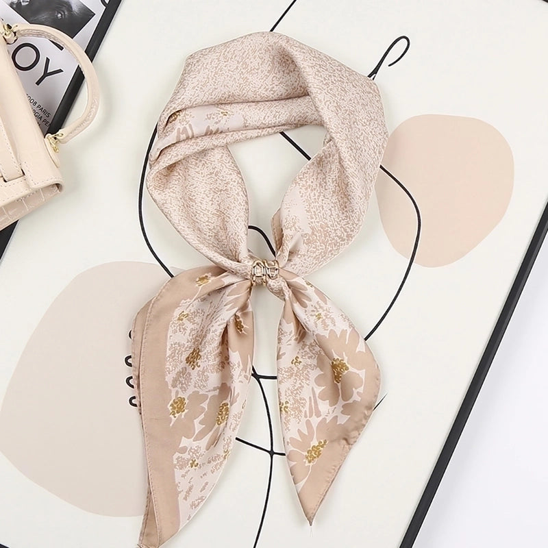 Women's Sweet Flower South  Satin Silk Scarves