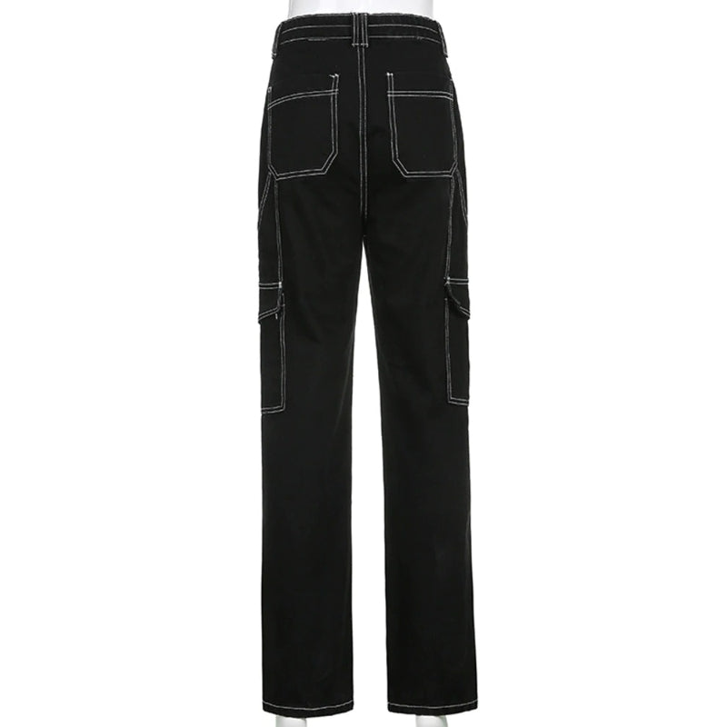Patchwork Streetwear Baggy Jeans For Women
