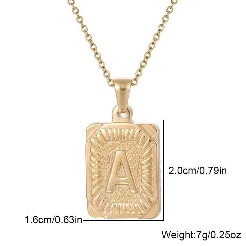 Hip-hop Letter Titanium Steel Plating Gold Plated Pendant Necklace