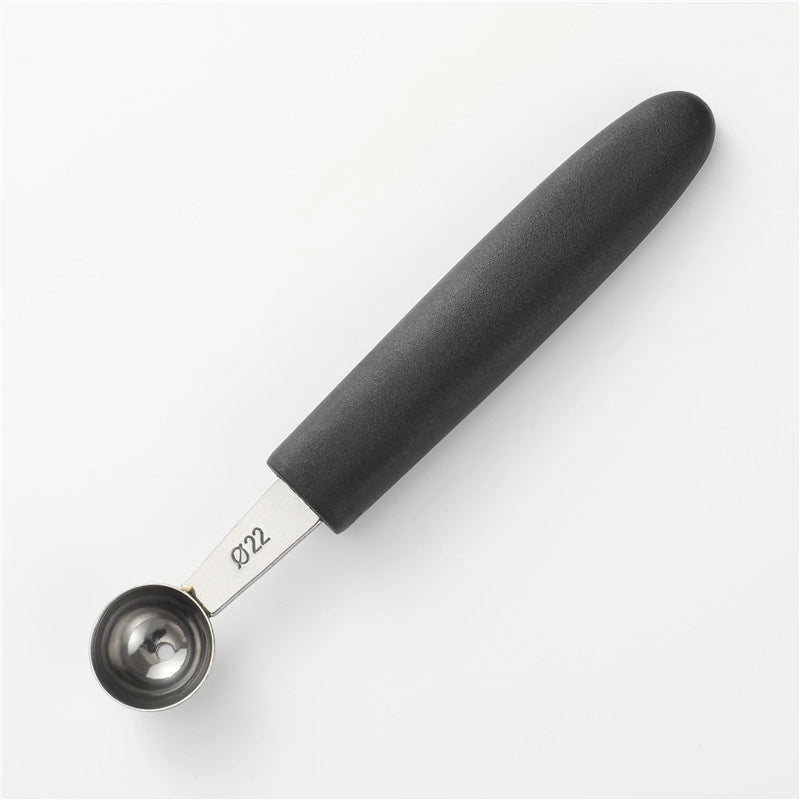 Simple Stainless Steel Fruit Ball Digger Ice Cream Watermelon Platter Digging Spoon Household Kitchen Metal Spoon With Rubber Handle