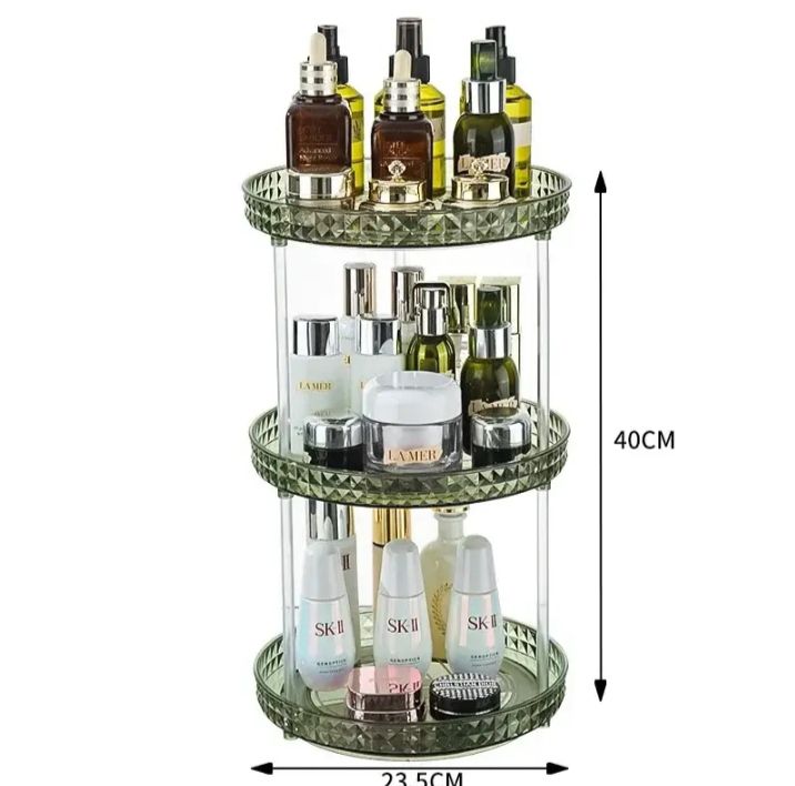 LUXURY 360° VANITY ORGANIZER – ROTATABLE MAKEUP STORAGE HOLDER