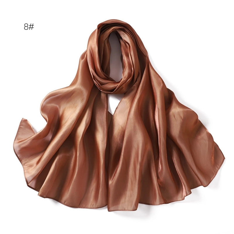 Spring And Summer New Thin Soft Shiny Satin Scarf Female Malay Indonesian Long Scarf Scarf Sun Protection Shawl