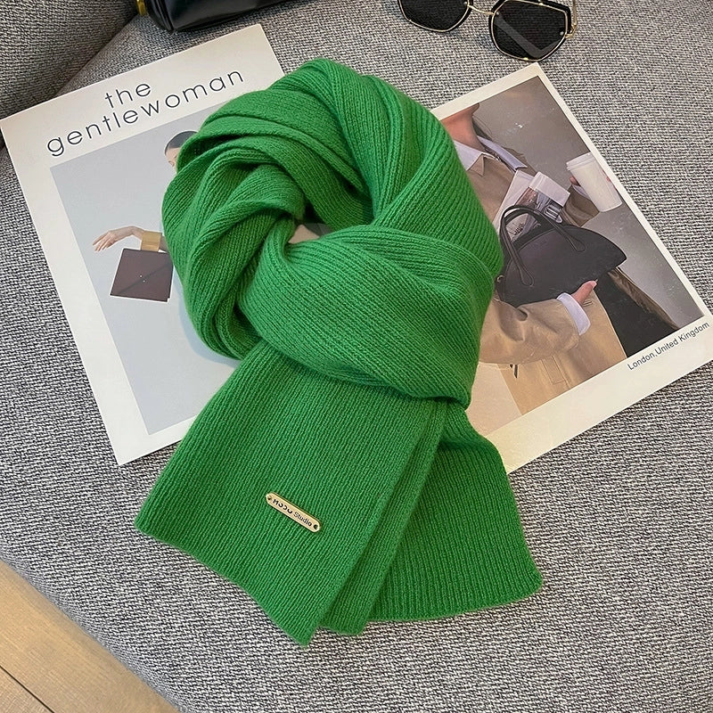 Unisex Elegant Business Basic Solid Color Fleece Scarf