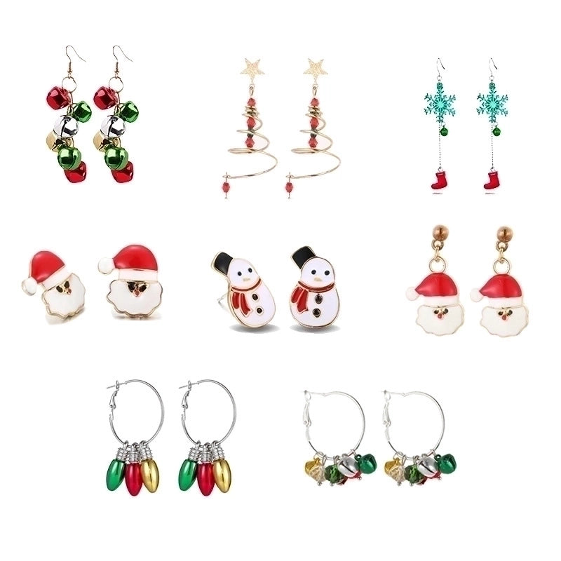 Fashion Santa Claus Christmas Socks Bell Epoxy Alloy Earrings
