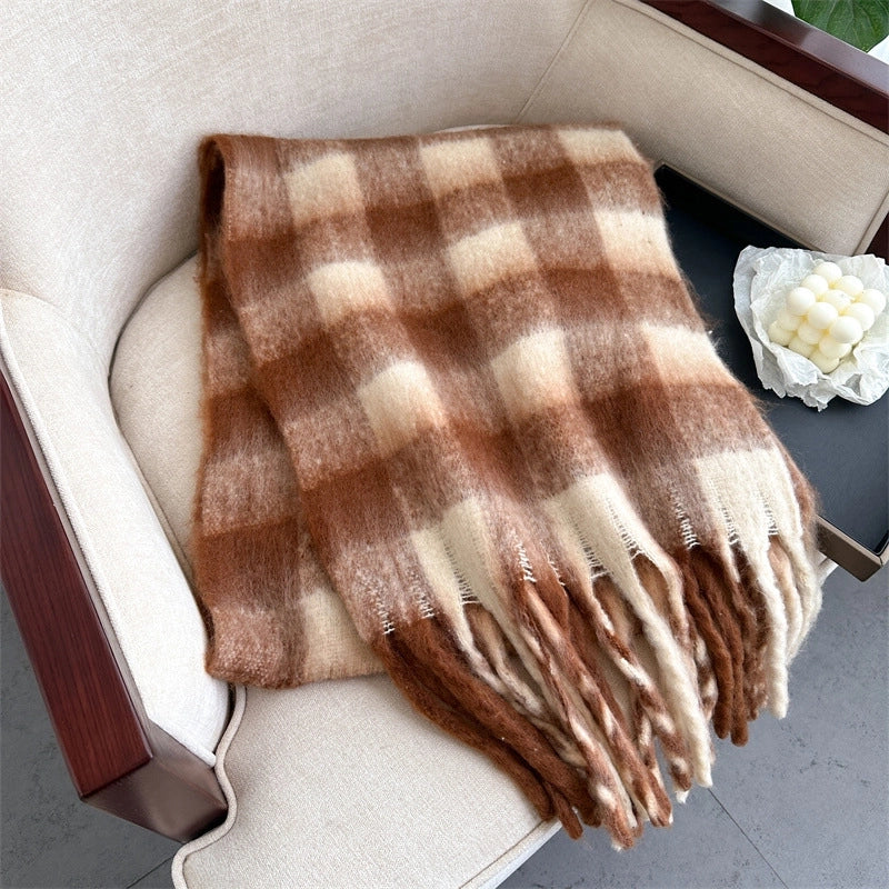 Women's Minimalist Color Block Imitation Cashmere Scarf