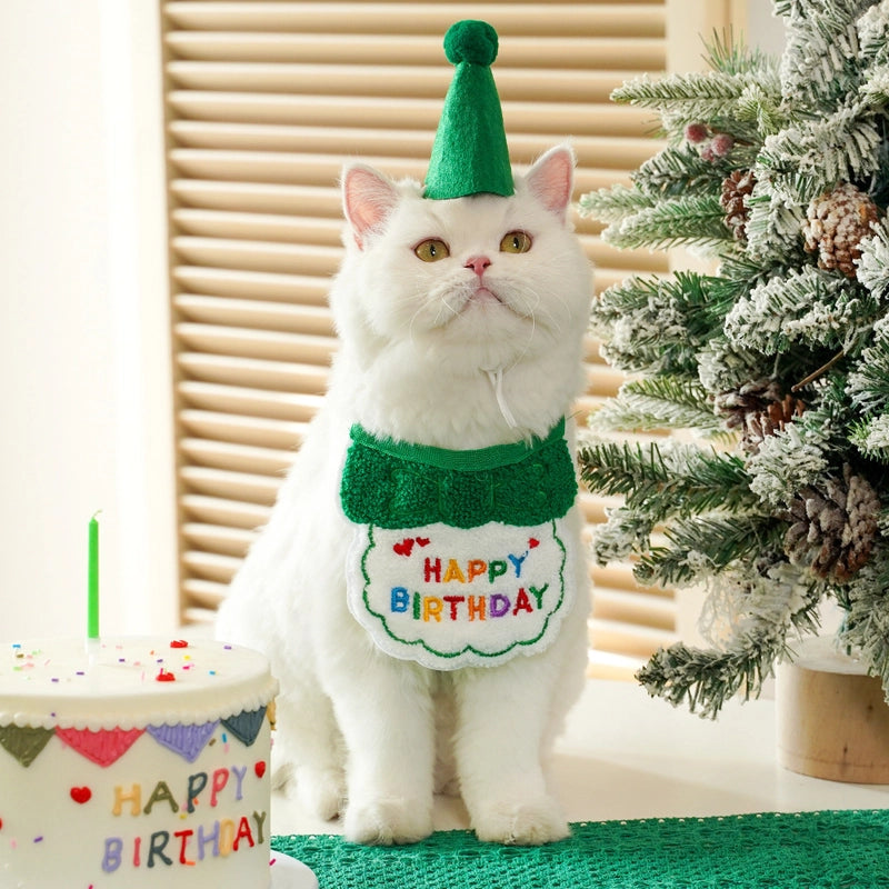 Cute Polyester Letter Pet Saliva Towel Pet Hat