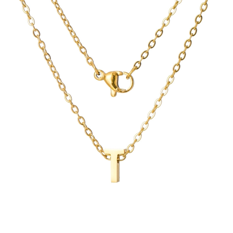 Titanium Steel Minimalist Plating Letter None Necklace