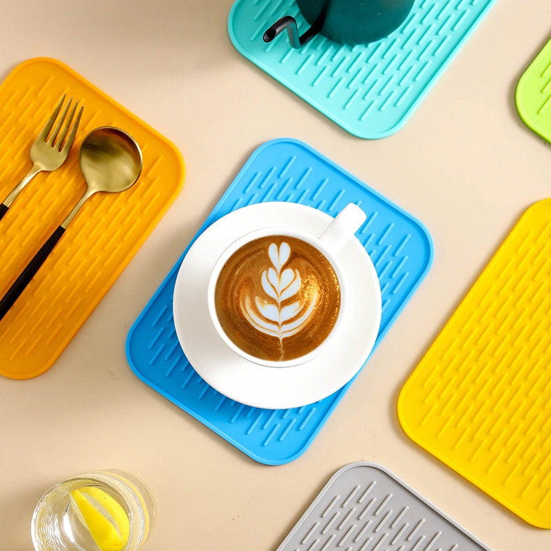Heat Insulation Mat Household Non-Slip And Durable Silicone Mat Dining Table Drain Mat Coaster Plate Mat Waterproof Rapeseed Mat Bowl Mat