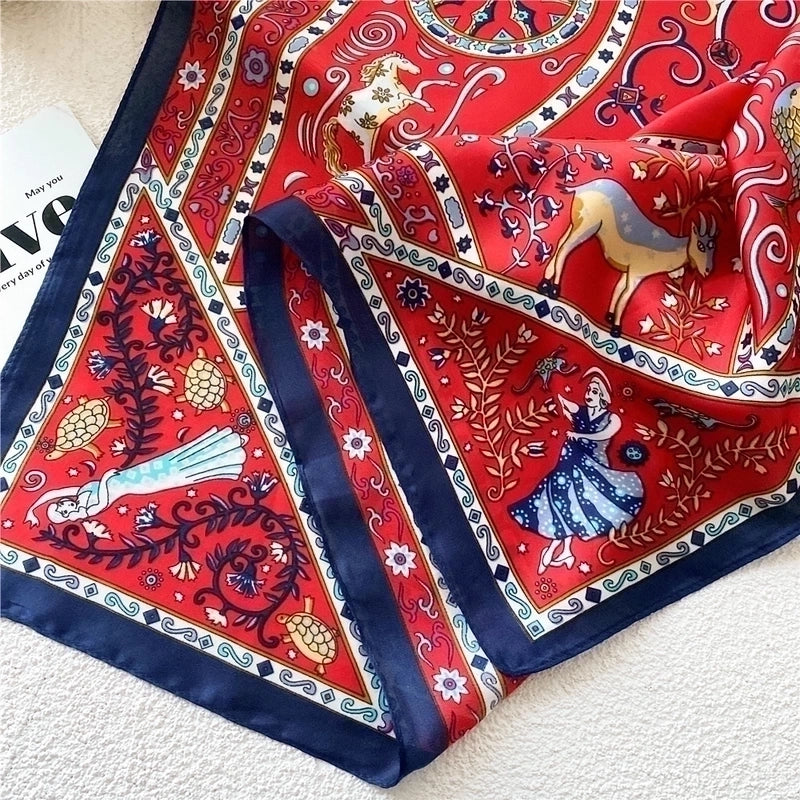 Unisex Sweet Silk Printing Silk Scarf
