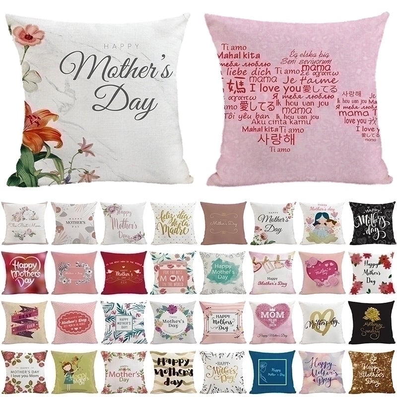 Mama Minimalist Classic Style Letter Plush Pillow Cases