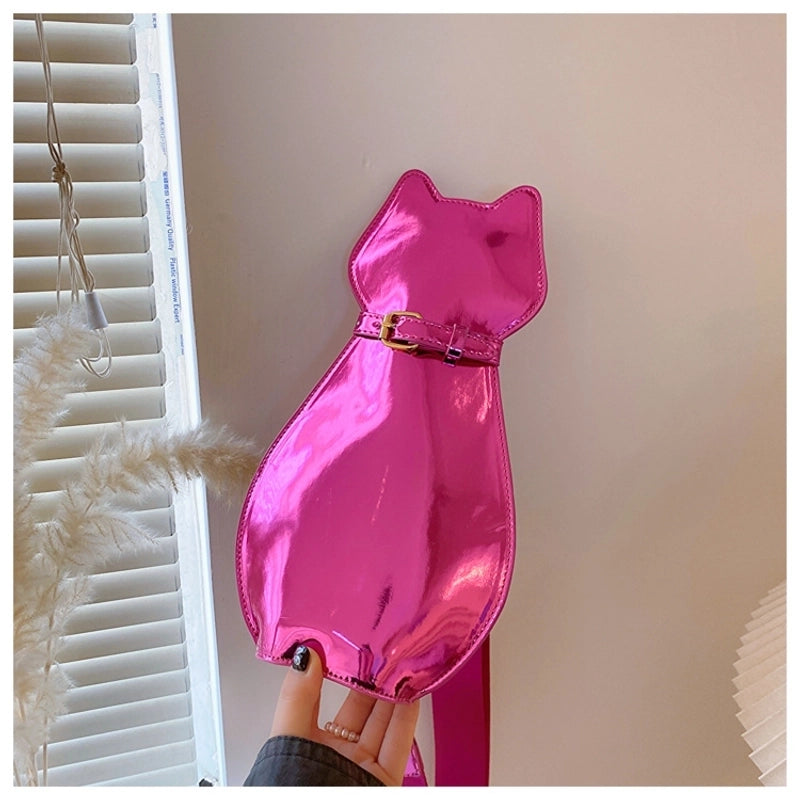 Unisex Patent Leather Animal Streetwear Oval Zipper Fanny Pack