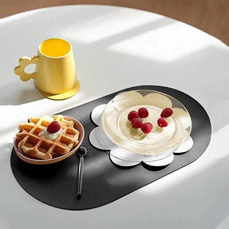 2PCs Oval Shape Leather Placemat