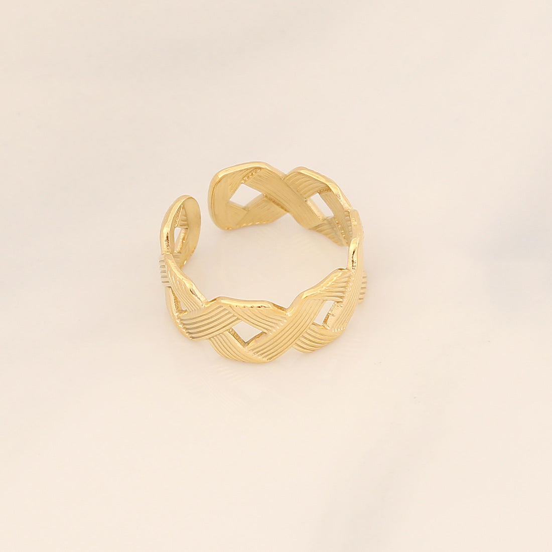 Women IG Style Bowknot Wave Stainless Steel Electroplating Rings