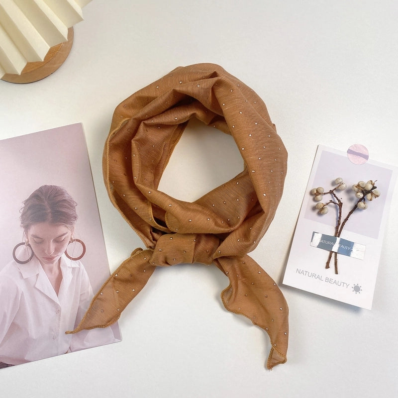 Women's Minimalist Color Block Polyester Printing Silk Scarf