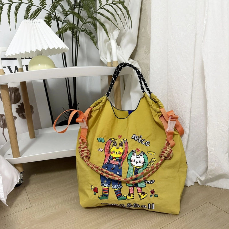 Women's Vintage Style Classic Style Animal Cartoon Nylon Shopping Bags