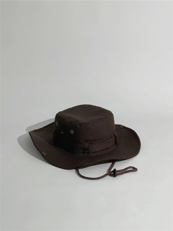 Unisex Tropical Solid Color Wide Eaves Bucket Hat