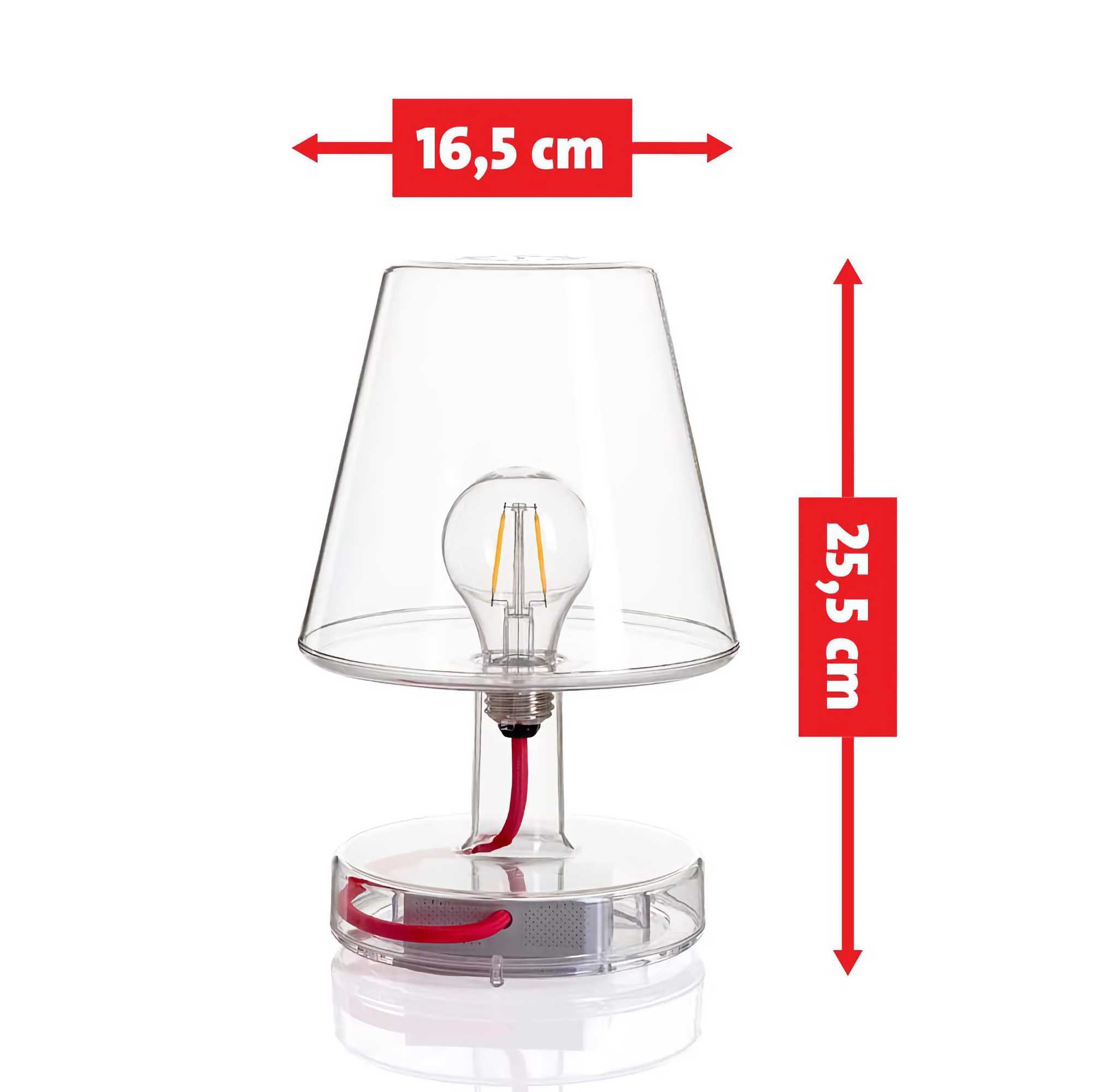 Transloetje portable table lamp. Clear
