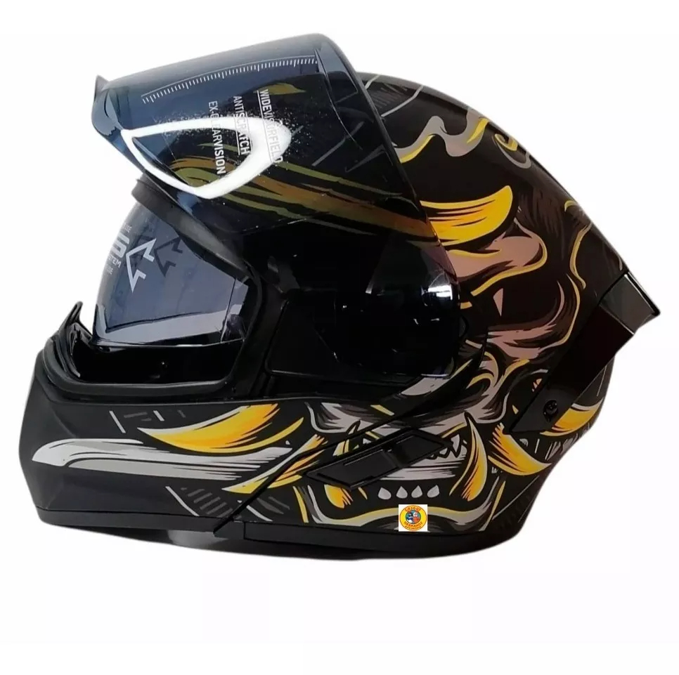 Casco Kov Abatible Con Luz Led Stelar Gafas Dot + Regalo