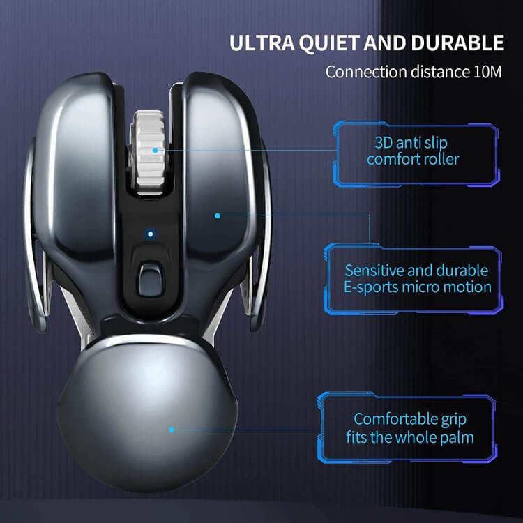 ⚡Hot Sale⚡Wireless Ergonomics Metal Mouse