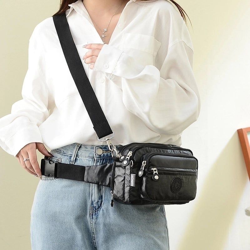 Women's Small Nylon Solid Color Elegant Vacation Streetwear Square Zipper Shoulder Bag