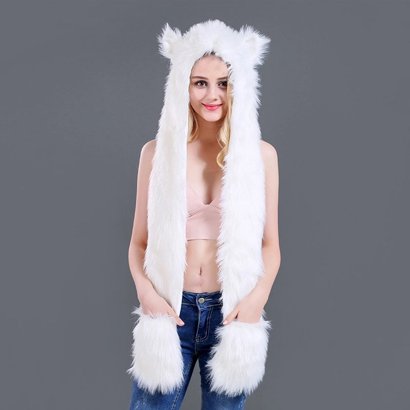 Unisex Fashion Cartoon Imitation Fur Winter Scarves