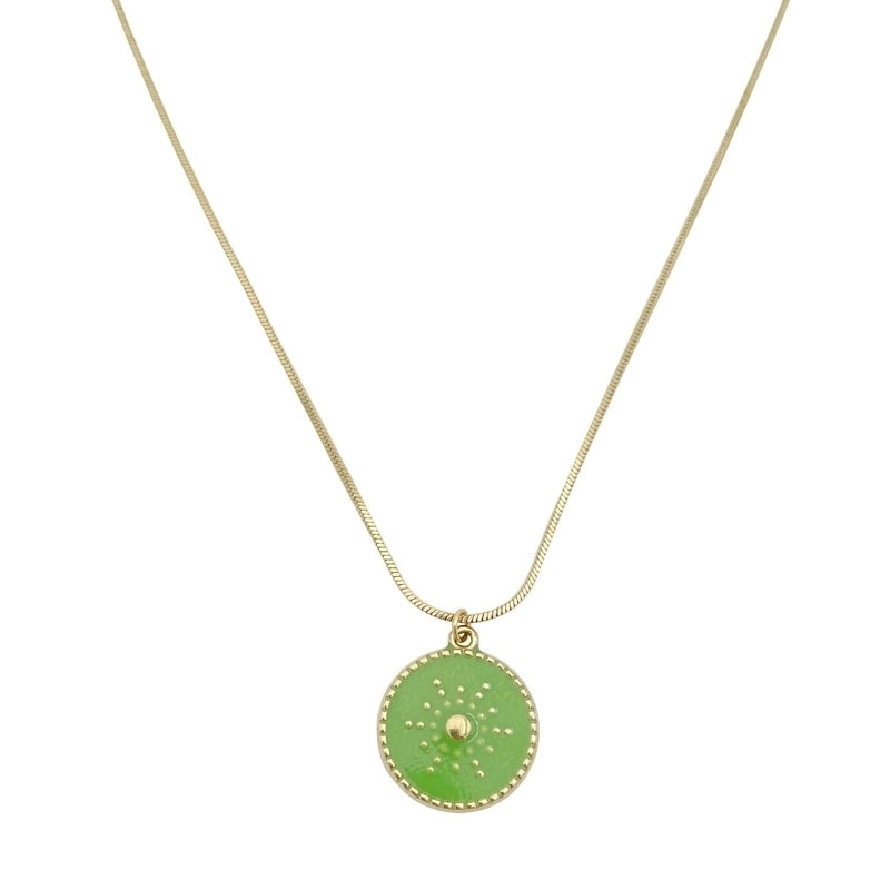 Fashion Round Water Droplets 304 Stainless Steel Natural Stone Zircon 14K Gold Plated Plating Inlay Stainless Steel Necklaces