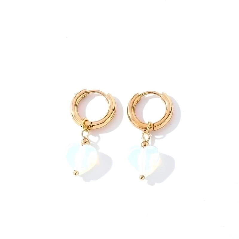 1 Pair Casual Sweet Minimalist Heart Shape Plating 304 Stainless Steel Gold Plated Drop Earrings