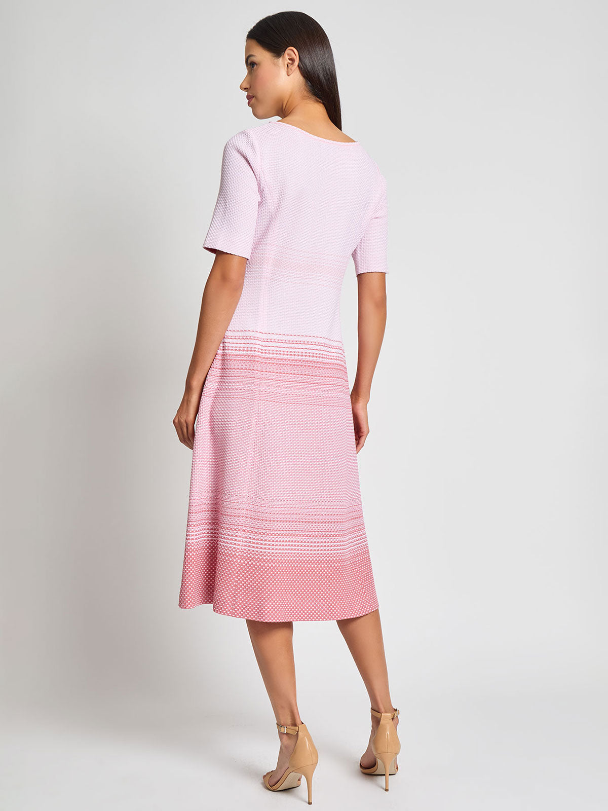 A-Line Ombre Pattern Midi Knit Dress - Modern Fit