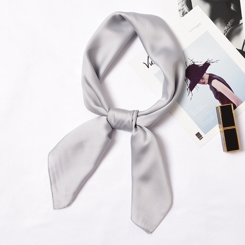 Women's Minimalist Solid Color Satin Silk Scarves