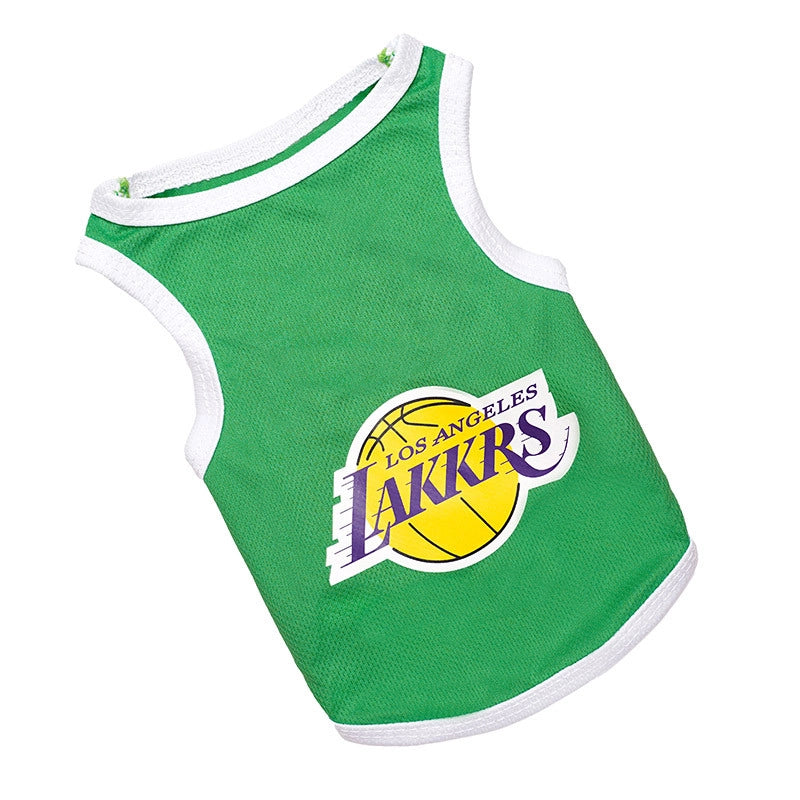 Summer New Pet Basketball Vest Breathable Mesh Dog Cat Clothes Teddy Bichon Frise Pomeranian Fashion Accessories