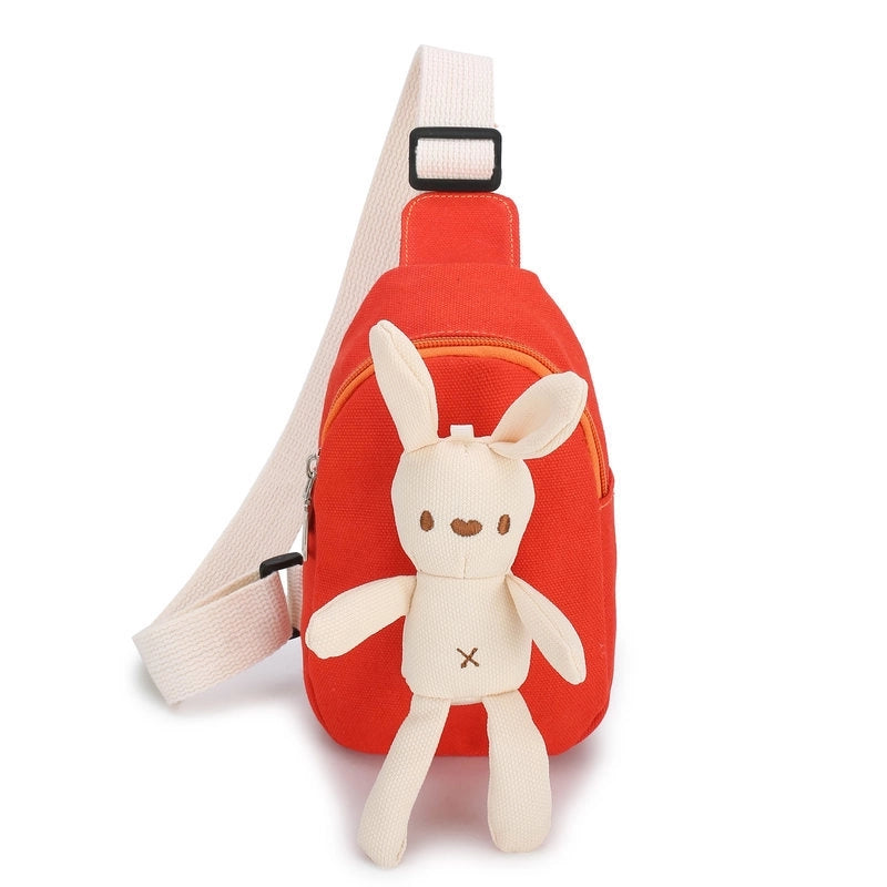 Kid's Small Canvas Animal Cute Zipper Crossbody Bag