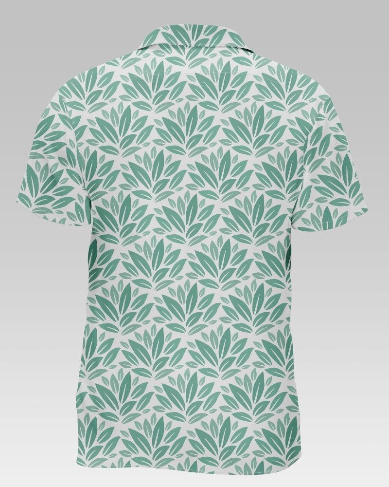 Green Leaves Printed Cotton Shirt