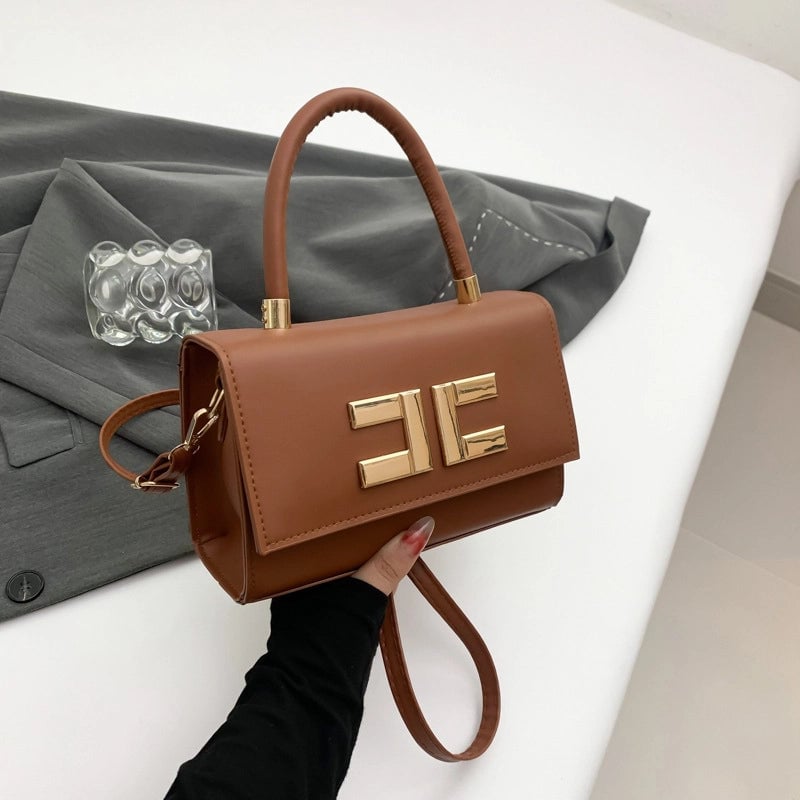 Women's Small Pu Leather Solid Color Streetwear Sewing Thread Square Flip Cover Square Bag
