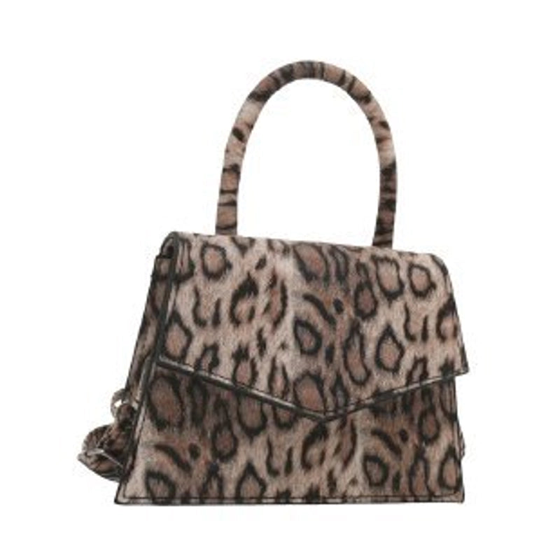 Women's Medium Pu Leather Leopard Vintage Style Streetwear Sewing Thread Square Flip Cover Crossbody Bag