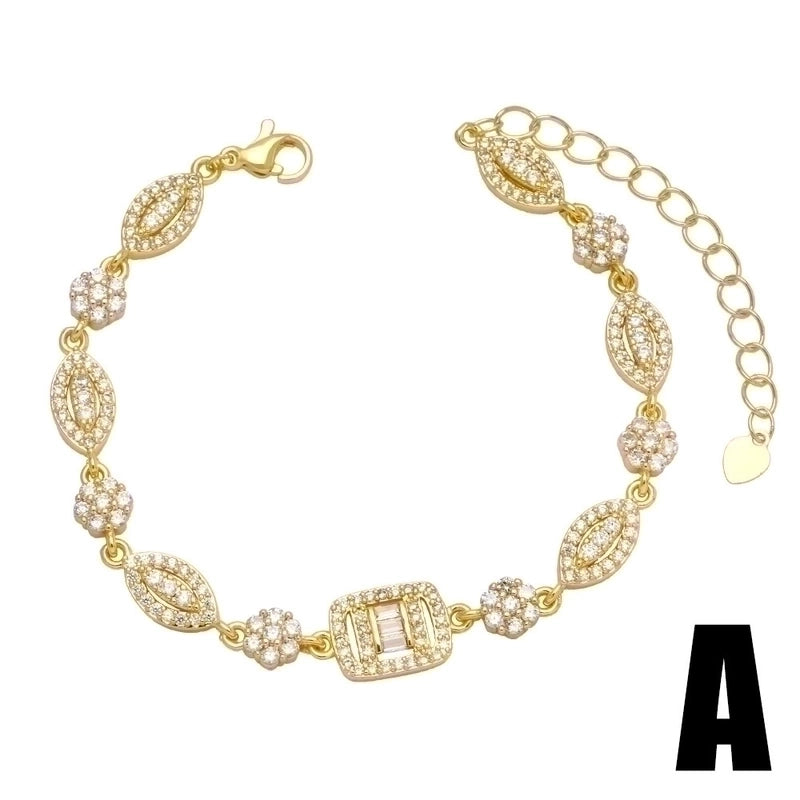2 Pieces Fashion Butterfly Copper 18k Gold Plated Artificial Gemstones Bracelets In Bulk