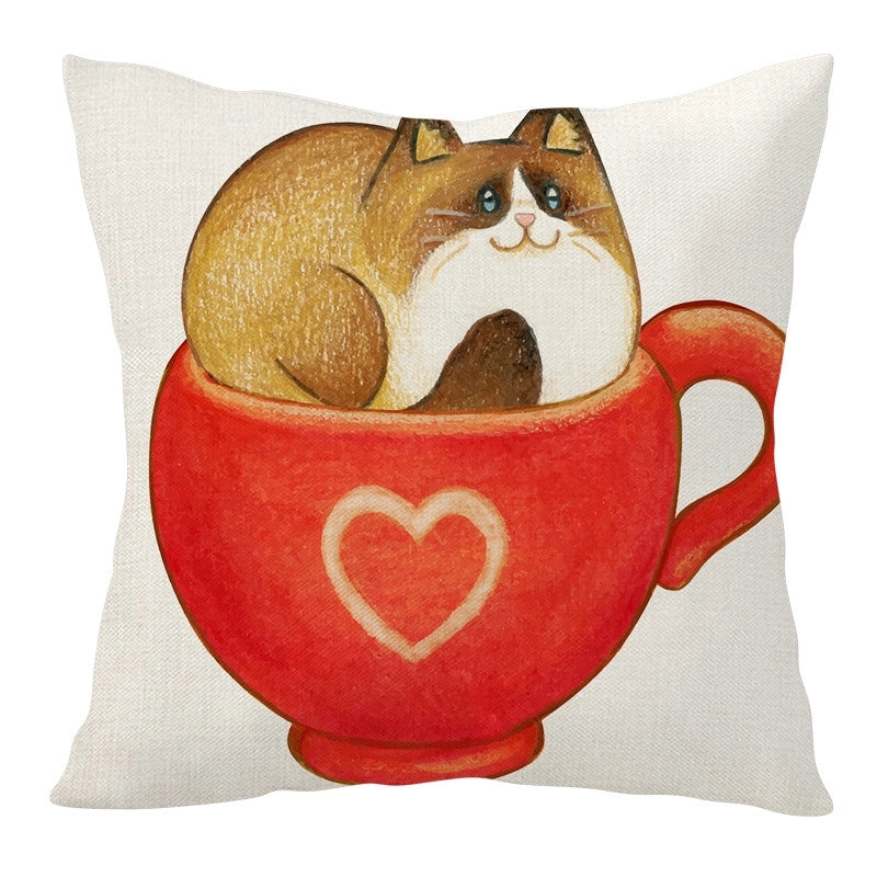 Cute Heart Shape Linen Pillow Cases