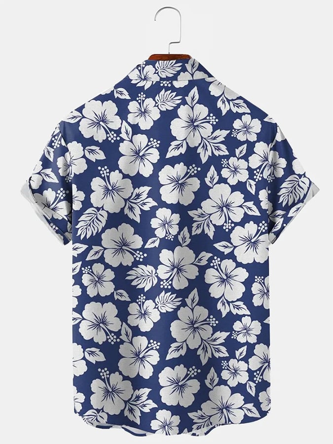 Contrast Printed Polo Collar Long Sleeved Shirt