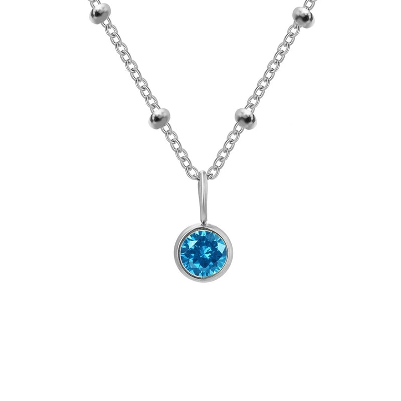 Minimalist Classic Style Geometric 316L Stainless Steel  Rhinestones Inlay Stainless Steel Necklaces