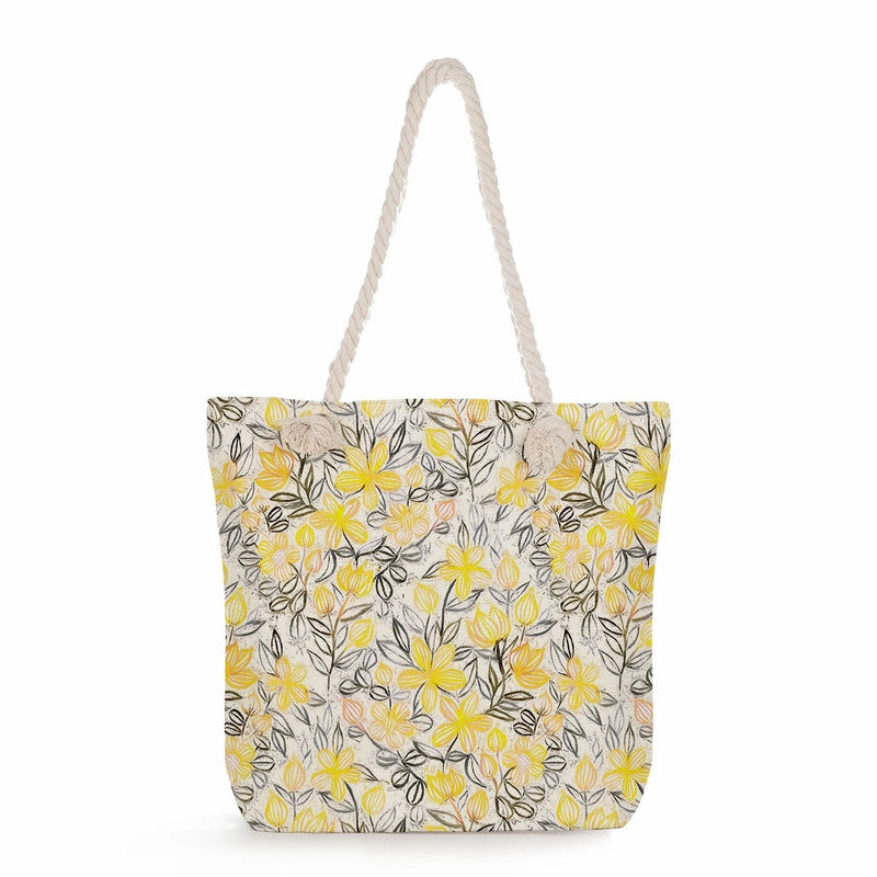 Women's Medium Linen Flower Vintage Style Classic Style Square Zipper Shoulder Bag