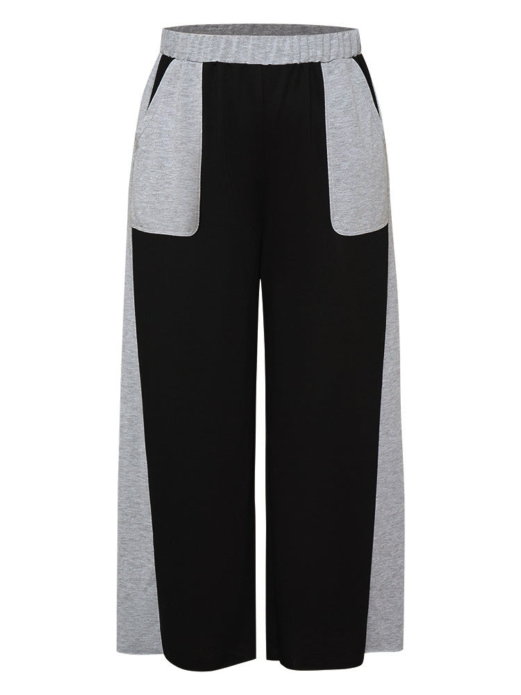 Color Block Contrast Slant Pocket Sweatpants
