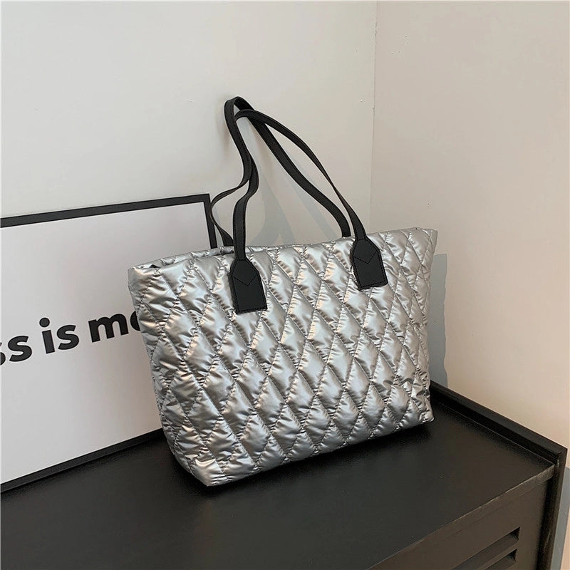 Women's Medium Pu Leather Solid Color Streetwear Square Magnetic Buckle Tote Bag