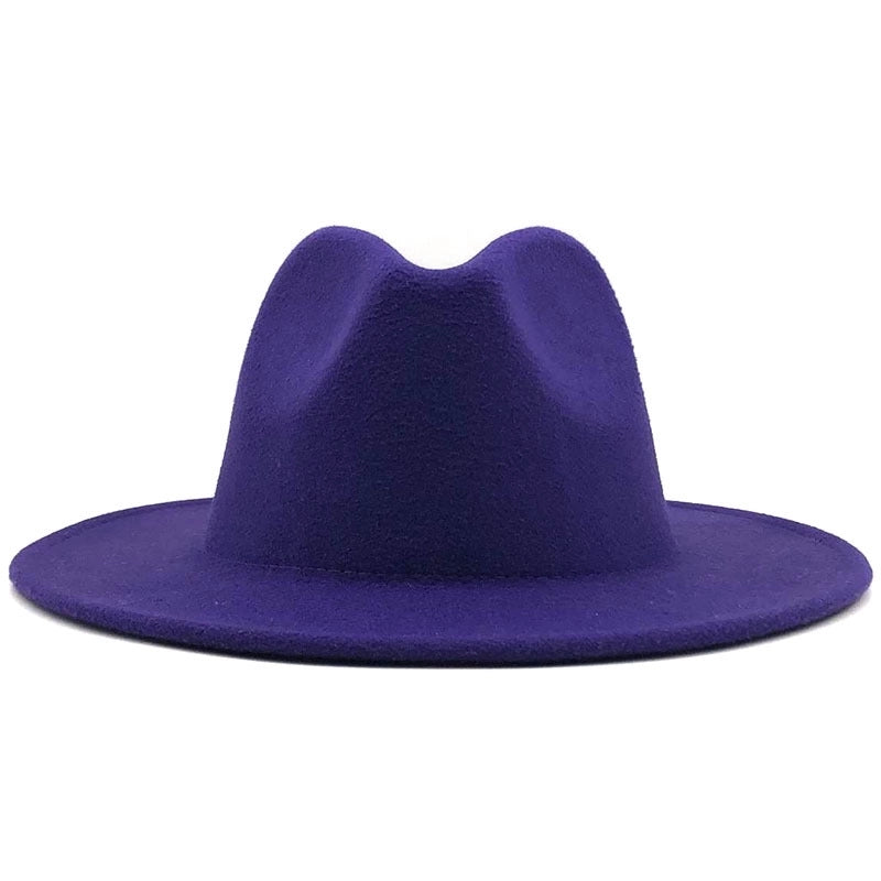New Multicolor Wide Brim Woolen Hat Jazz Hat