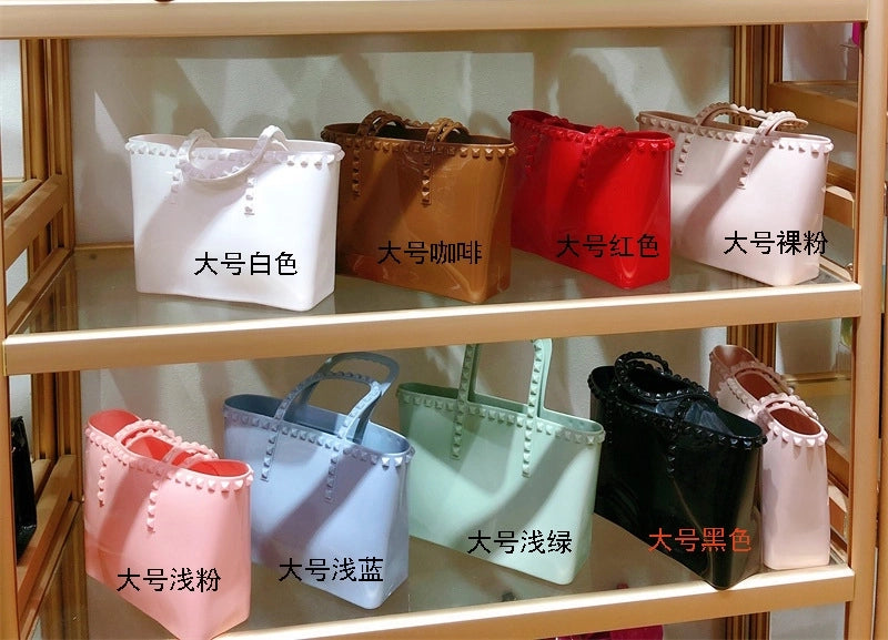 Women's Medium All Seasons Pvc Solid Color Fashion Square Open Handbag