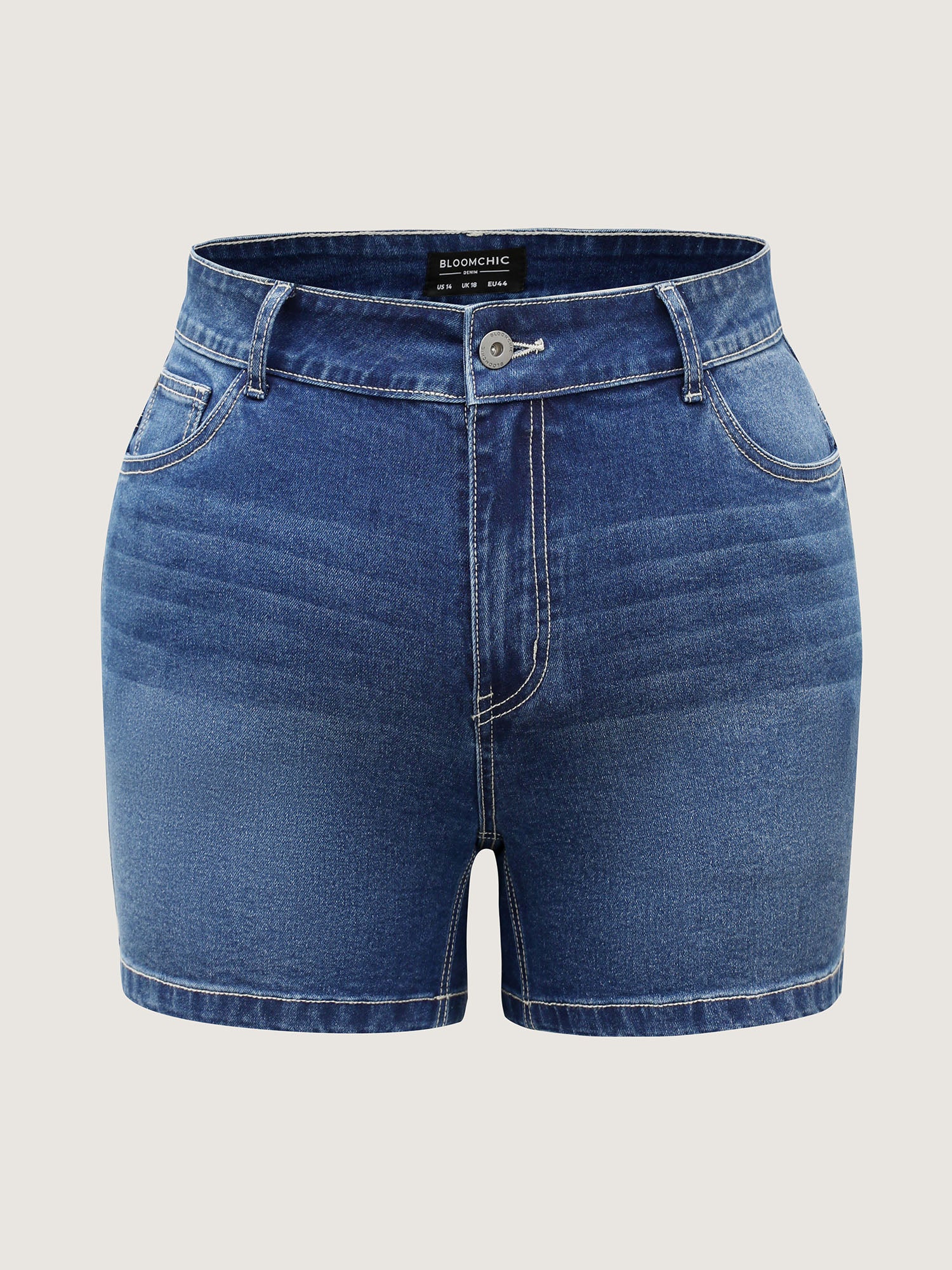 Booty-Lifting Straight-Fit Denim Shorts