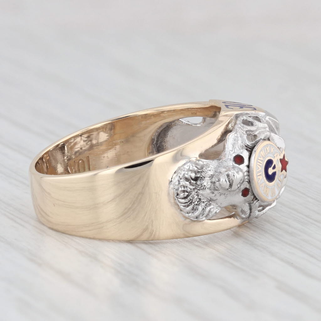 Diamond Fraternal Order of Elks BPOE Ring 10k Gold Size 9.25 Men's Signet