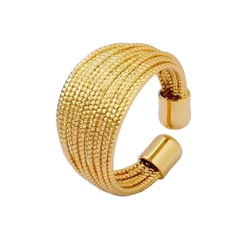 Ethnic Style Solid Color 304 Stainless Steel 18K Gold Plated Plating Rings