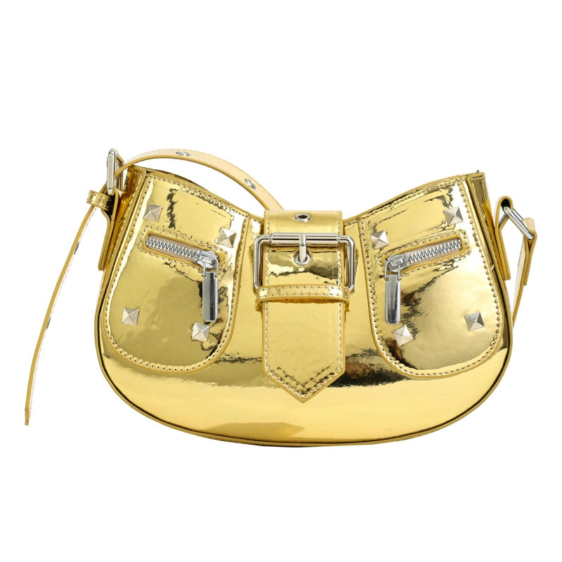 Women's Medium Pu Leather Solid Color Streetwear Zipper Underarm Bag