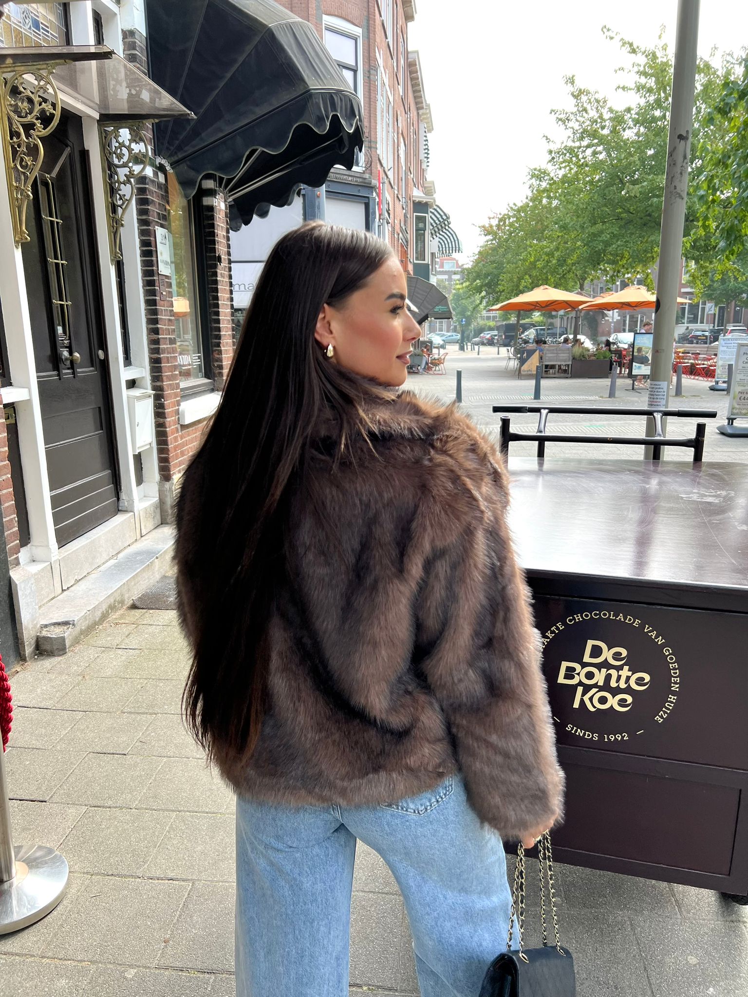 Lou Lou Faux Fur Jacket Choco