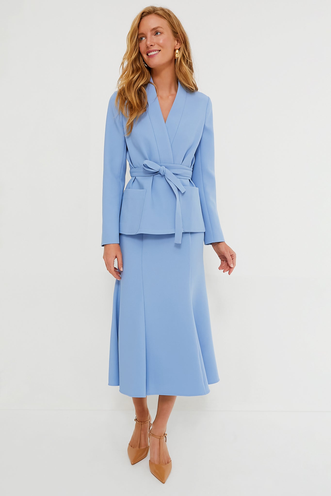 Cornflower Blue Gracie Wrap Blazer