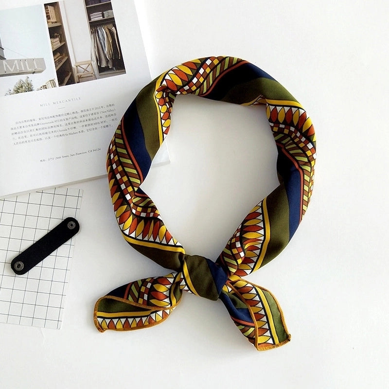 Unisex Sweet Stripe Silk Scarf